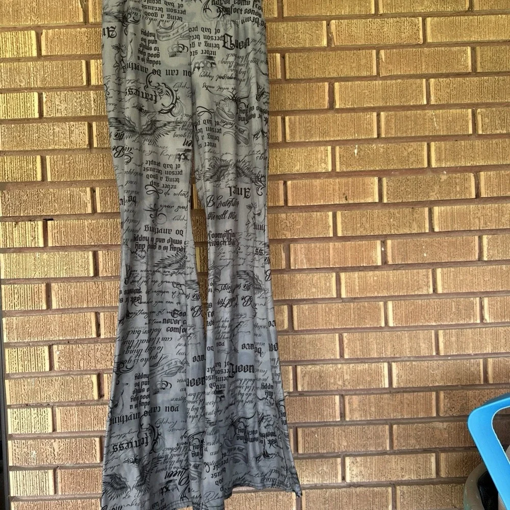 Set 2 Stretch Crushed Velvet Smooth Pajama Pants Leggings Size L/XL Girls Soft - Picture 12 of 13